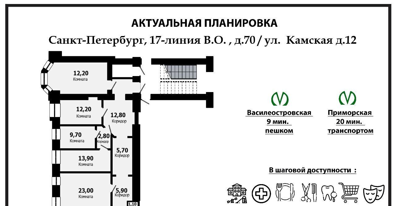 квартира г Санкт-Петербург метро Василеостровская ул 17-я линия В.О. 70/12 фото 26