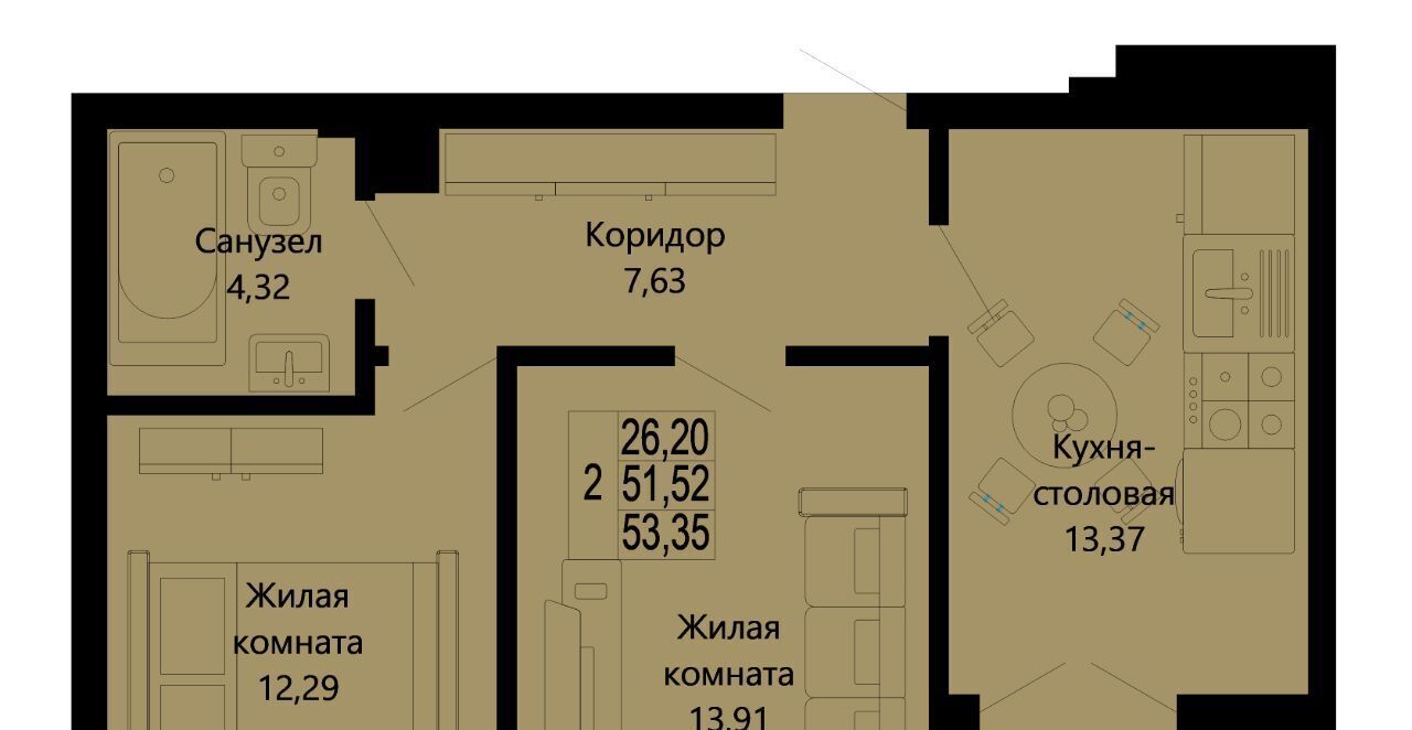 квартира г Калининград р-н Ленинградский ул Героя России Мариенко 8 фото 1