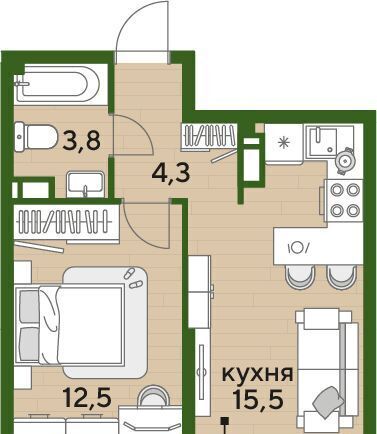 квартира г Краснодар р-н Прикубанский ул им. Анны Ахматовой фото 1