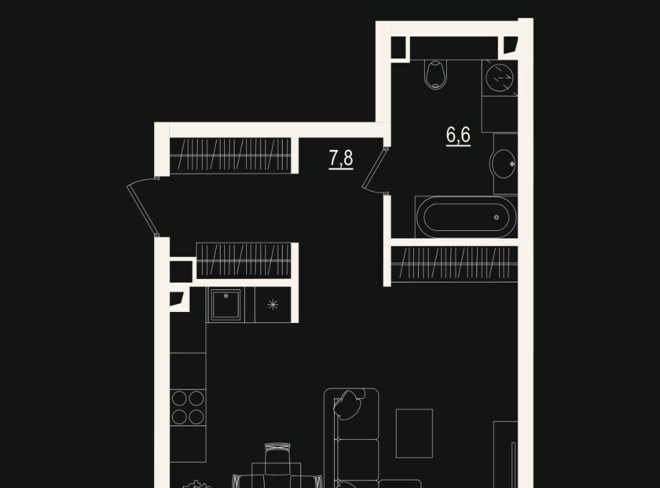 квартира г Тюмень р-н Центральный ул Щербакова 2к/6 фото 1