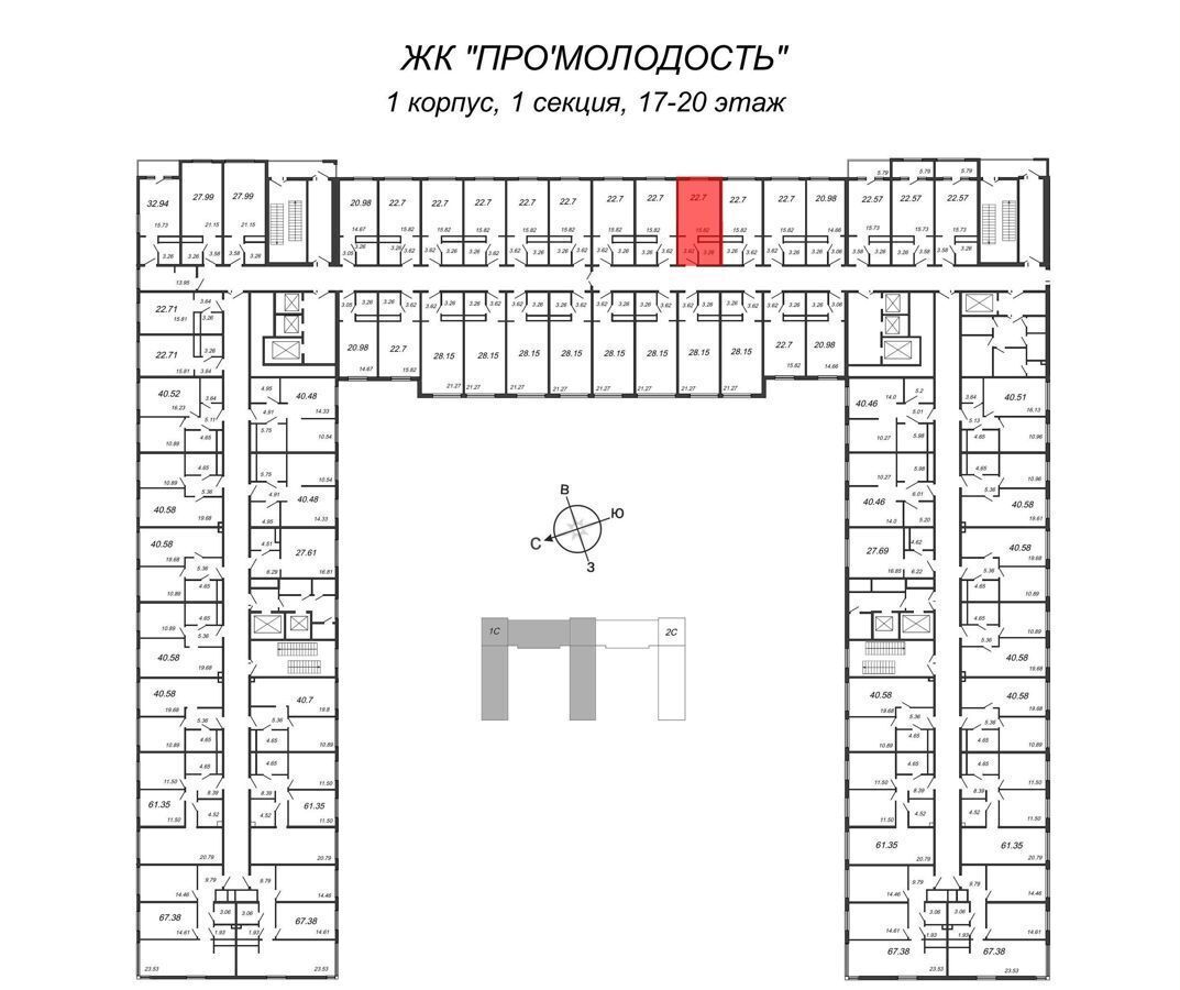 квартира г Санкт-Петербург метро Улица Дыбенко пр-кт Большевиков 3 фото 2