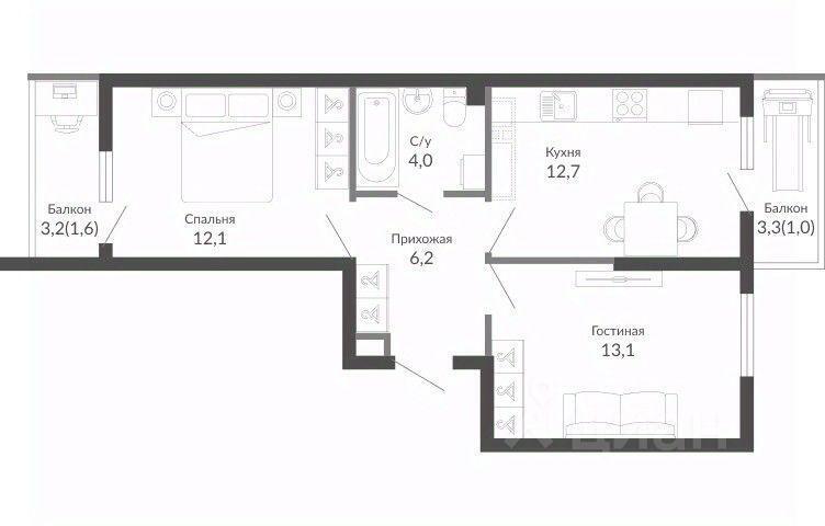 квартира г Новороссийск р-н Центральный ул Куникова 47б ЖК «Облака» фото 1