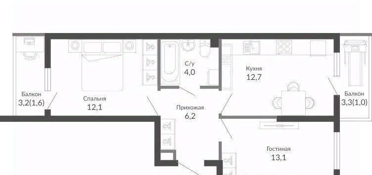 квартира г Новороссийск р-н Центральный ЖК Облака 2 фото 1