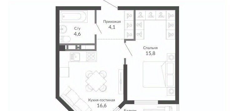 квартира г Новороссийск р-н Центральный ЖК Облака 2 фото 1