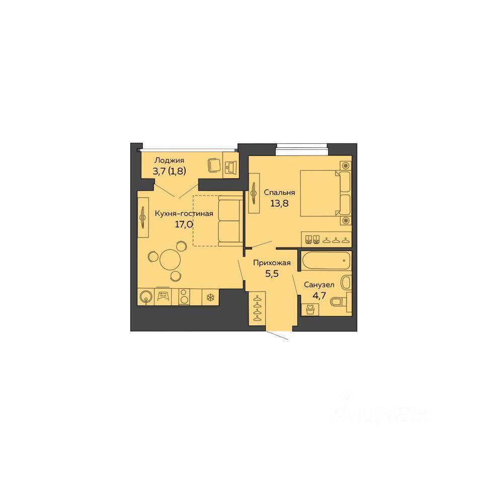 квартира г Екатеринбург р-н Чкаловский ул 8 Марта 204г ЖК Botanika Green House фото 1