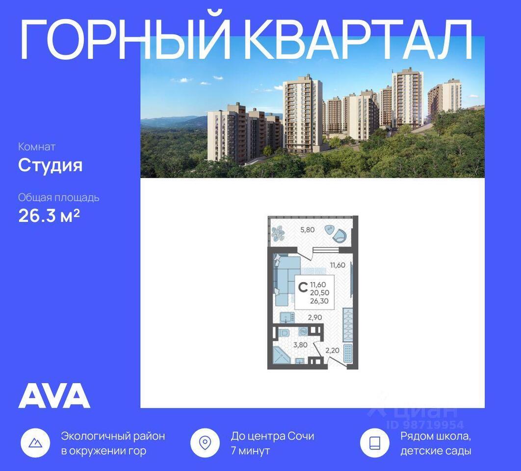 квартира г Сочи с Раздольное ул Оазис 60 Сочи, городской округ Сочи, Хостинский внутригородской район, Раздольное, СНТ «Оазис» фото 1