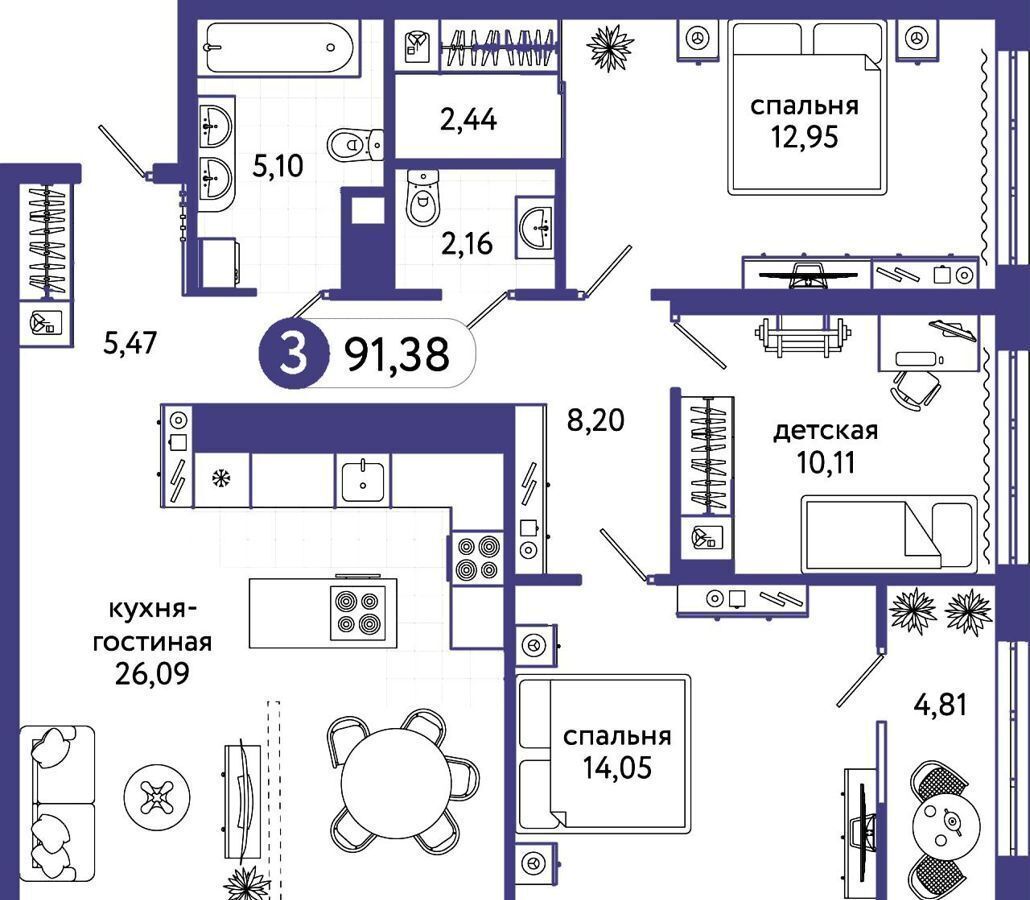 квартира р-н Тюменский д Дударева ул Сергея Джанбровского 17 корп. 1, Тюмень фото 2