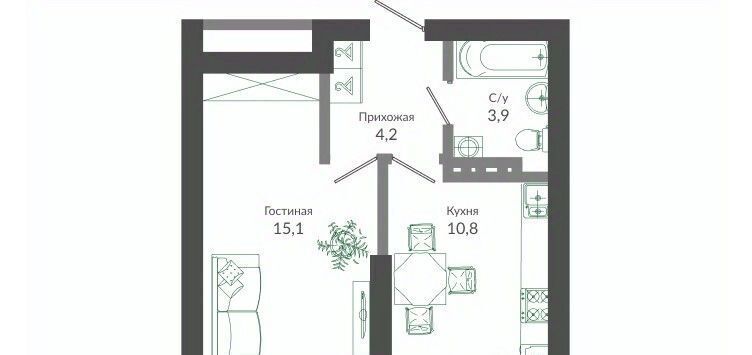 квартира г Сочи р-н Адлерский посёлок Кудепста Адлер ЖК Флора с Илларионовка р-н Адлерский фото 1