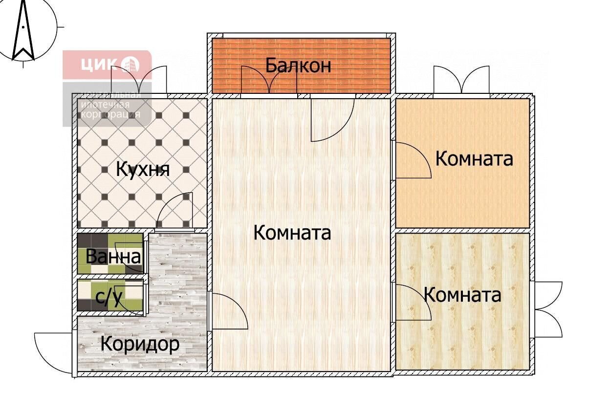 квартира г Рязань р-н Московский ул Великанова 7к/1 фото 9