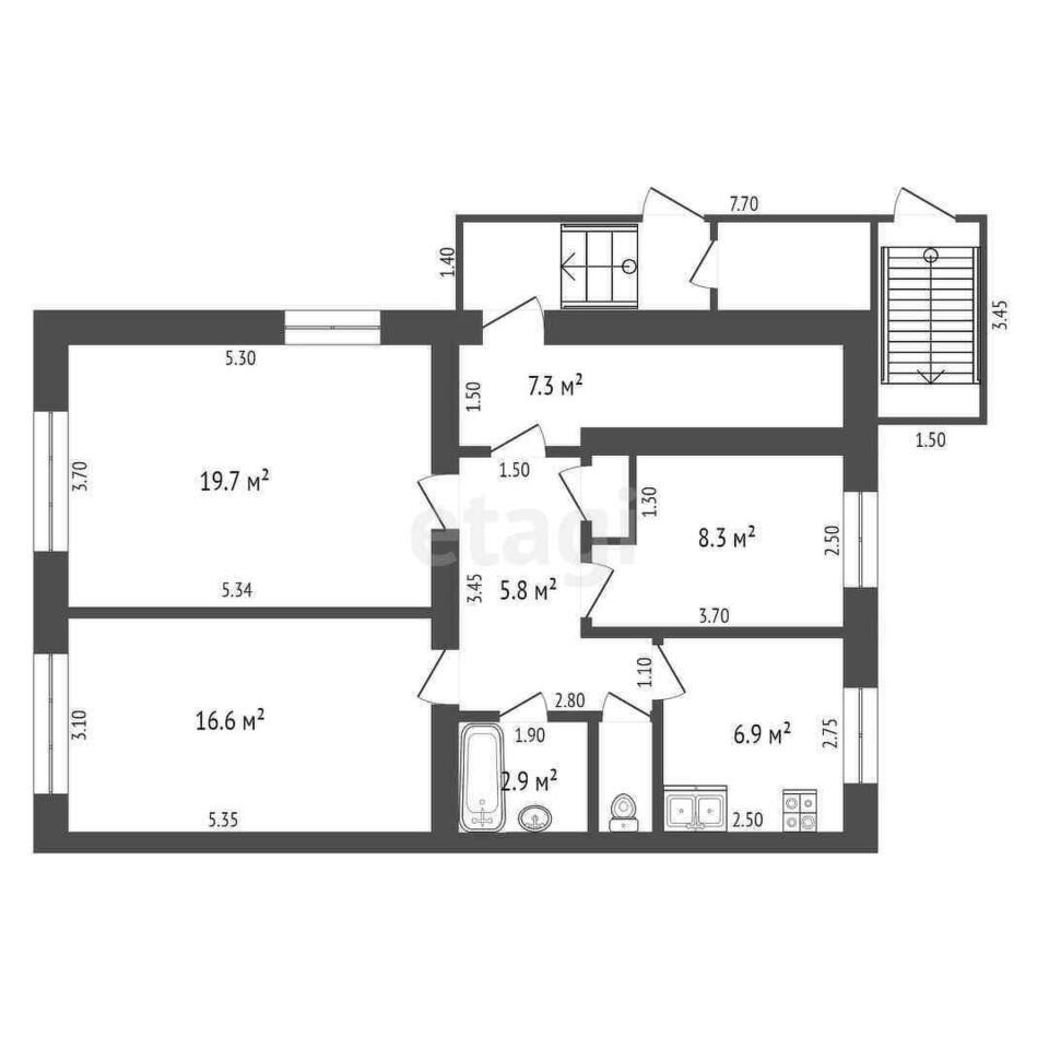 квартира г Камышлов ул Бажова 35 фото 17