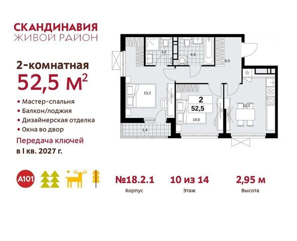 метро Коммунарка метро Бунинская аллея ТиНАО жилой комплекс Скандинавия, 18. 2.2 фото