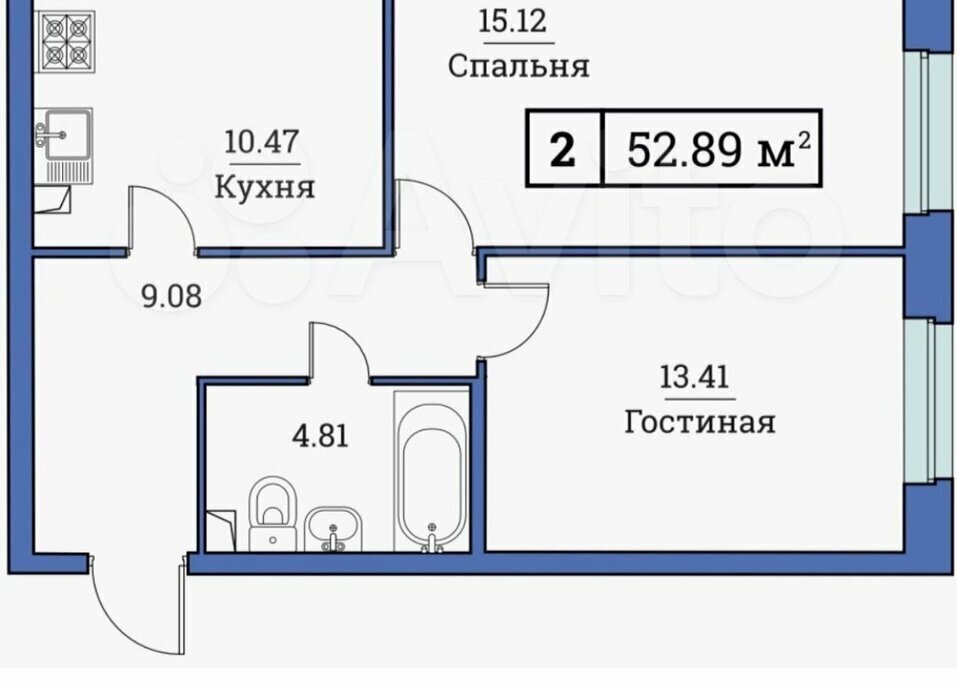 квартира р-н Всеволожский г Мурино пр-кт Авиаторов Балтики 9к/2 ЖК «Виктория (Мурино)» Девяткино фото 18