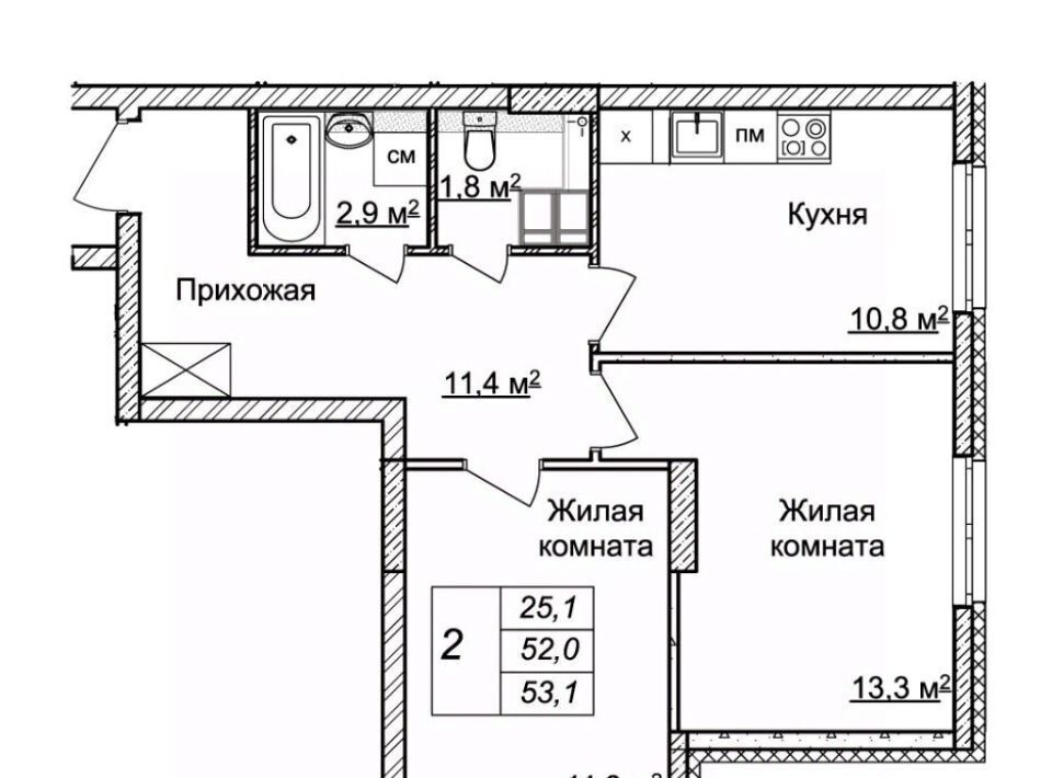 квартира г Нижний Новгород р-н Советский Горьковская ЖК «Новая Кузнечиха» 9 фото 1