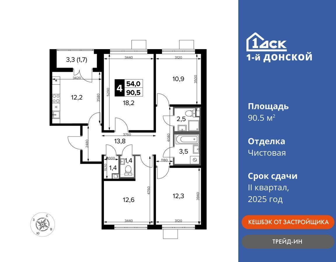 квартира городской округ Ленинский д Сапроново д. 2, Видное фото 1