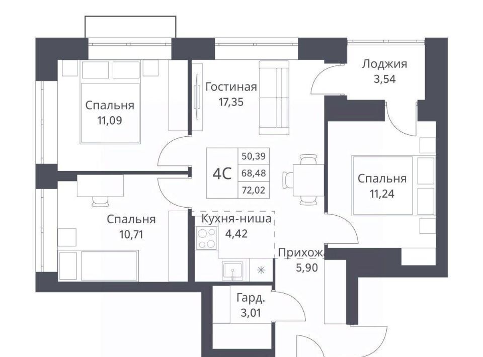 квартира г Новосибирск Заельцовская Северный Миниполис Фора на Фадеева жилой комплекс фото 1