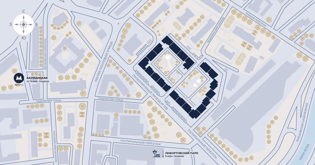 квартира г Москва Басманный Бауманка ул Малая Почтовая 12/2 Московская область фото 13