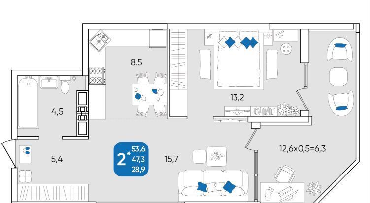 квартира г Краснодар р-н Прикубанский мкр Любимово 7/1 фото 14