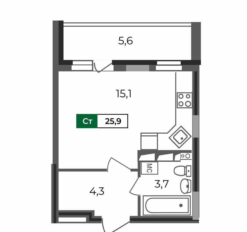 квартира г Владимир р-н Октябрьский б-р Сталинградский 5 фото 1