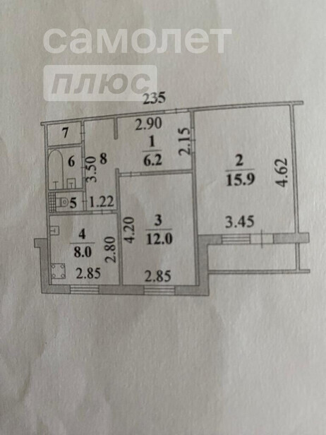 квартира г Липецк р-н Октябрьский ул. А. Г. Стаханова, д. 44 фото 18