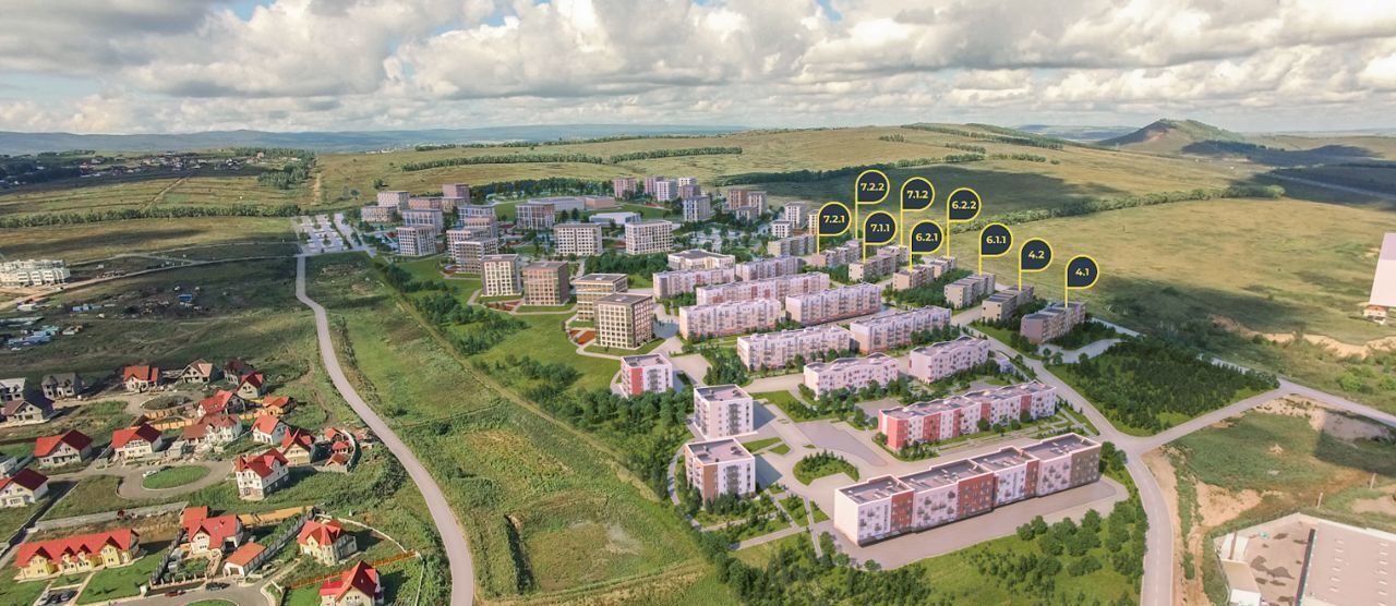 квартира г Красноярск Солонцы Природные кварталы «Живём» кв-л 2 жилмас «Новалэнд», д. 45 фото 5