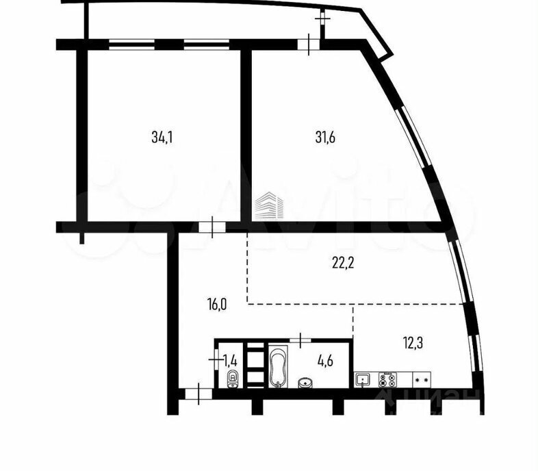 квартира г Краснодар р-н Центральный ул Кубанская 19 фото 10