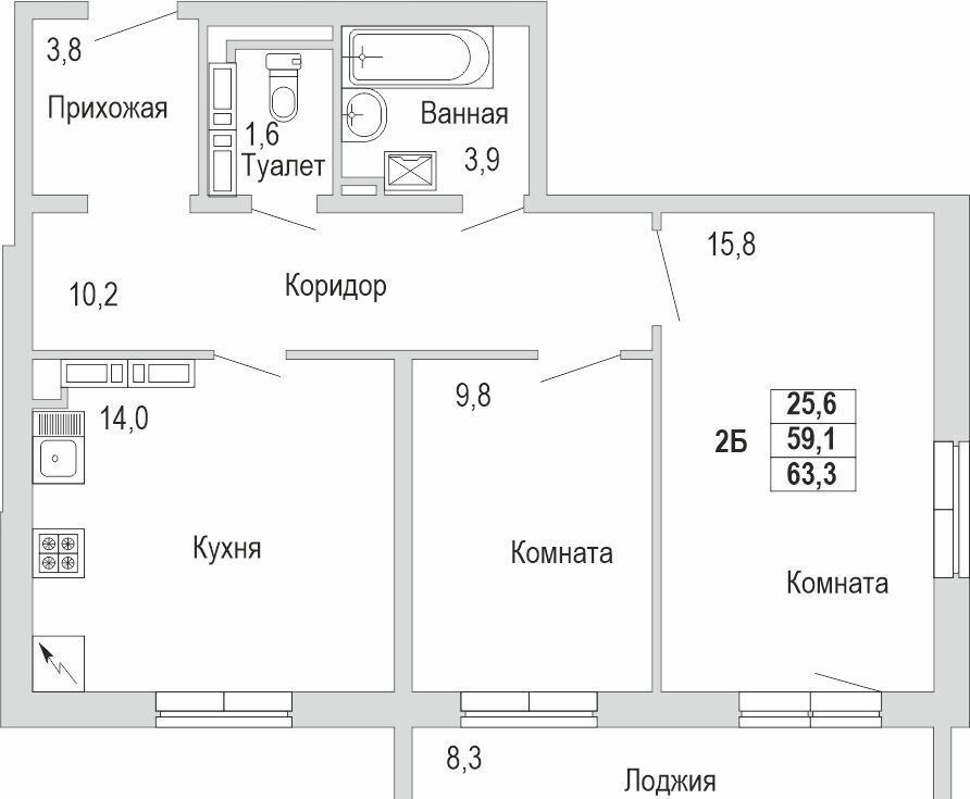 квартира г Набережные Челны р-н Комсомольский ул Карманова 45 ЖК "Высота 45" Сидоровка фото 3