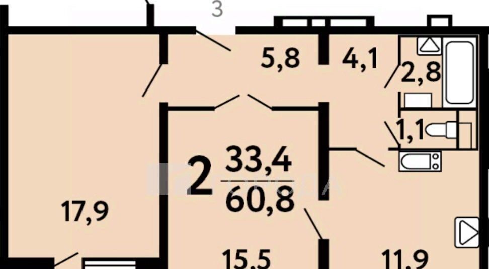 квартира г Москва метро Некрасовка ул Вертолётчиков 4к/2 фото 2