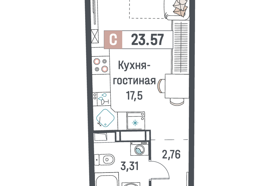 квартира р-н Всеволожский г Мурино пр-кт Авиаторов Балтики 25 Муринское городское поселение фото 1