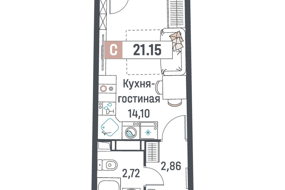 квартира р-н Всеволожский г Мурино пр-кт Авиаторов Балтики 25 Муринское городское поселение фото 1