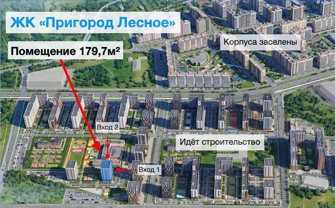 торговое помещение городской округ Ленинский д Мисайлово мкр-н Пригород Лесное, к 8. 2, Видное фото 3