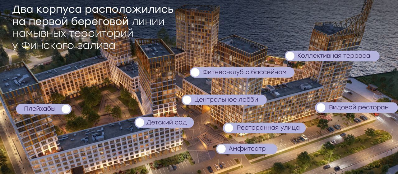 квартира г Санкт-Петербург метро Приморская Невская Губа ЖК «GloraX Premium Василеостровский» уч. 11 фото 3