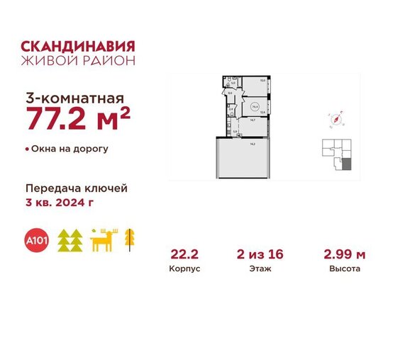 метро Коммунарка ТиНАО жилой комплекс Скандинавия, к 22. 2 фото