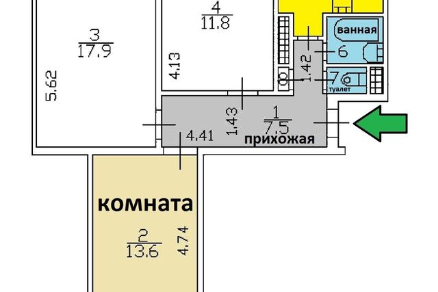 комната дом 17 Кировский фото