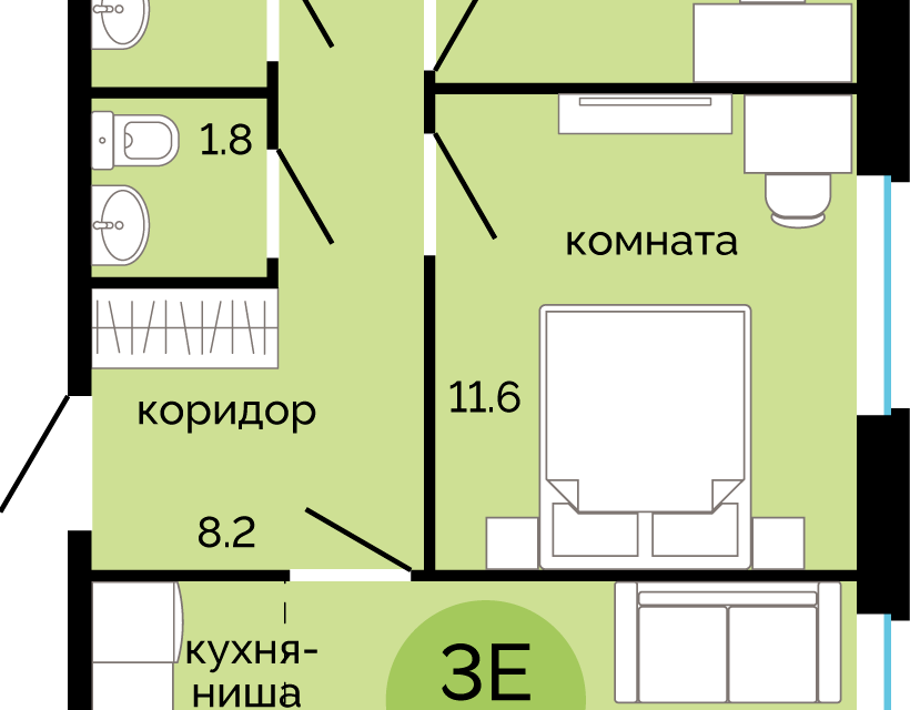 квартира г Пермь р-н Свердловский городской округ Пермь, жилой комплекс Красное яблоко фото 1