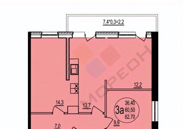 квартира г Краснодар р-н Прикубанский ул им. Евгении Жигуленко 7к/2 фото 7