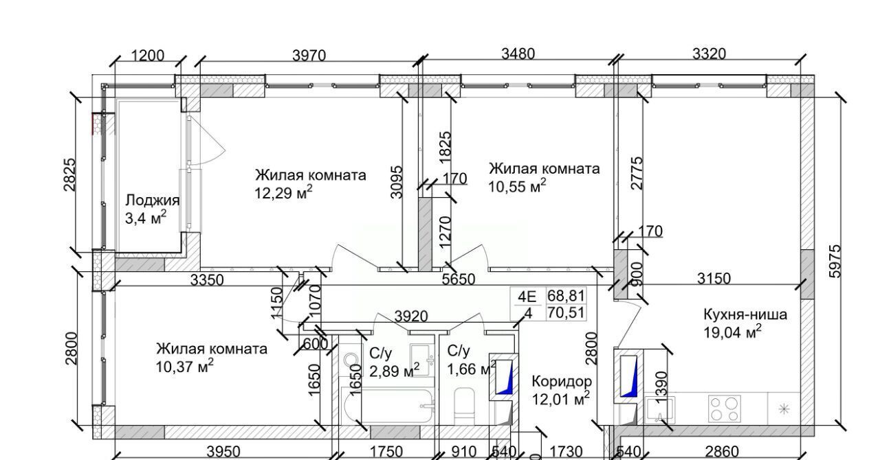 квартира г Кемерово р-н Заводский 15-й микрорайон Южный фото 3