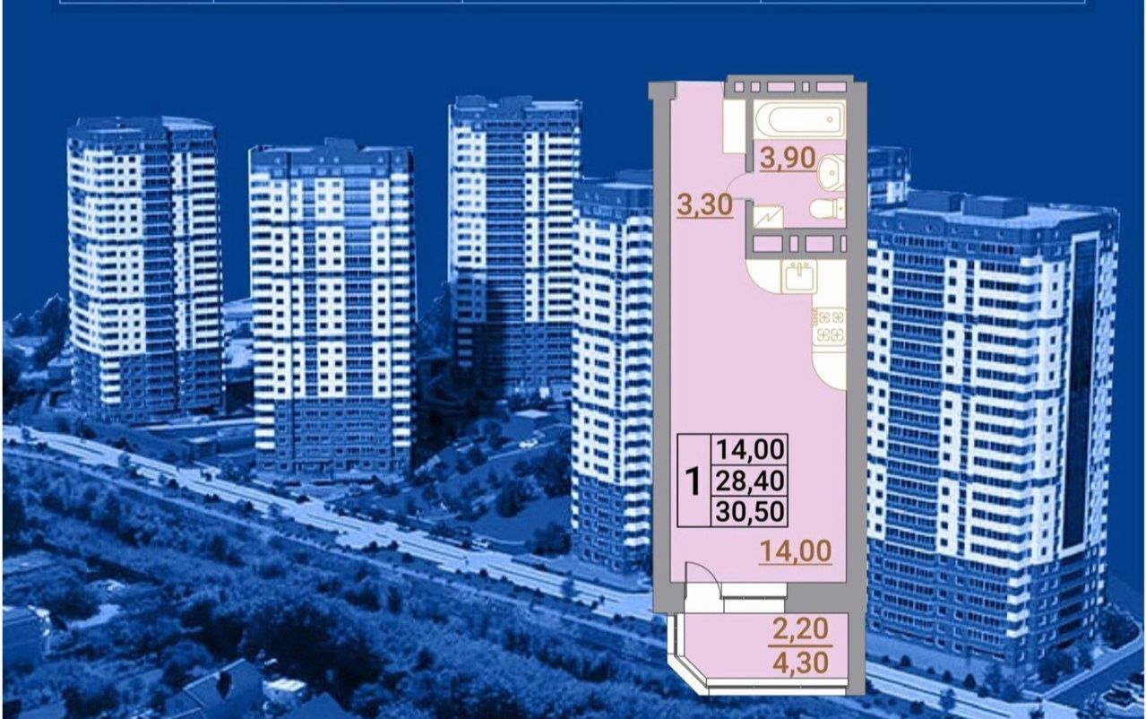 квартира г Ростов-на-Дону р-н Первомайский ул Белокалитвинская 3 ЖК «Созвездие» фото 3