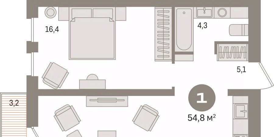 квартира г Сургут 35-й микрорайон ЖК квартал Новин 35-й фото 1