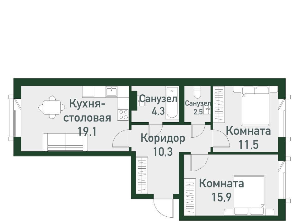 квартира п Западный р-н мкр Привилегия ул Спортивная 20 Кременкульское с/пос фото 1