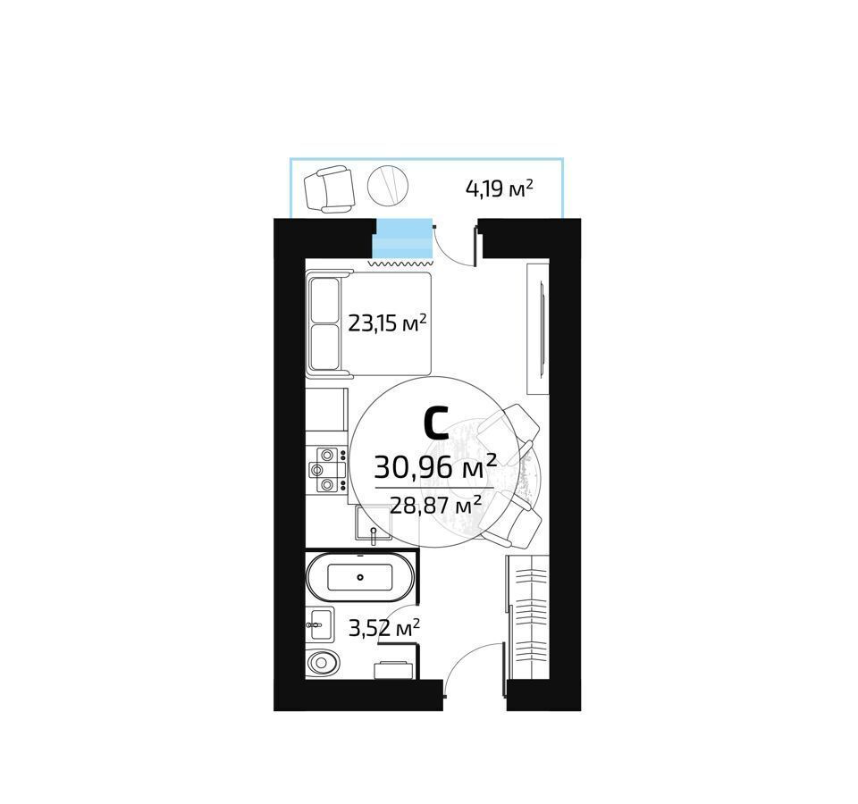 квартира г Самара п Мехзавод кв-л 1 р-н Красноглинский секц. 55-56 фото 2