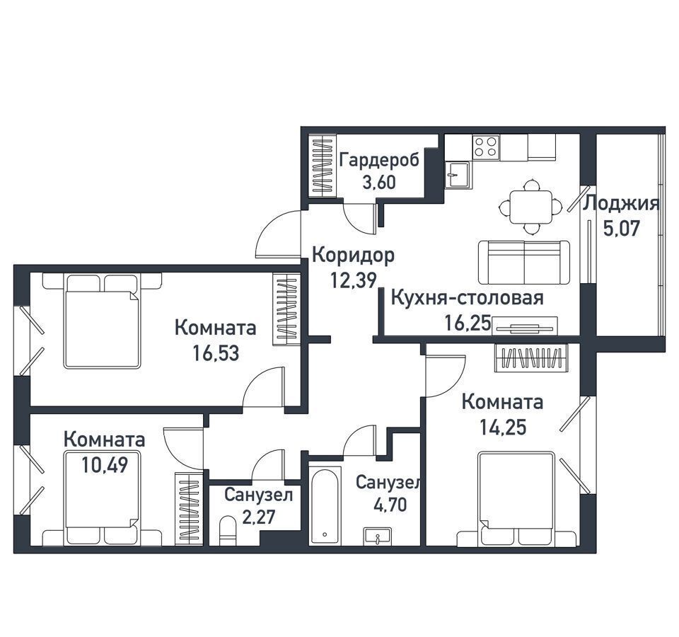 квартира р-н Сосновский п Пригородный ул Ласковая 26 Челябинск фото 1