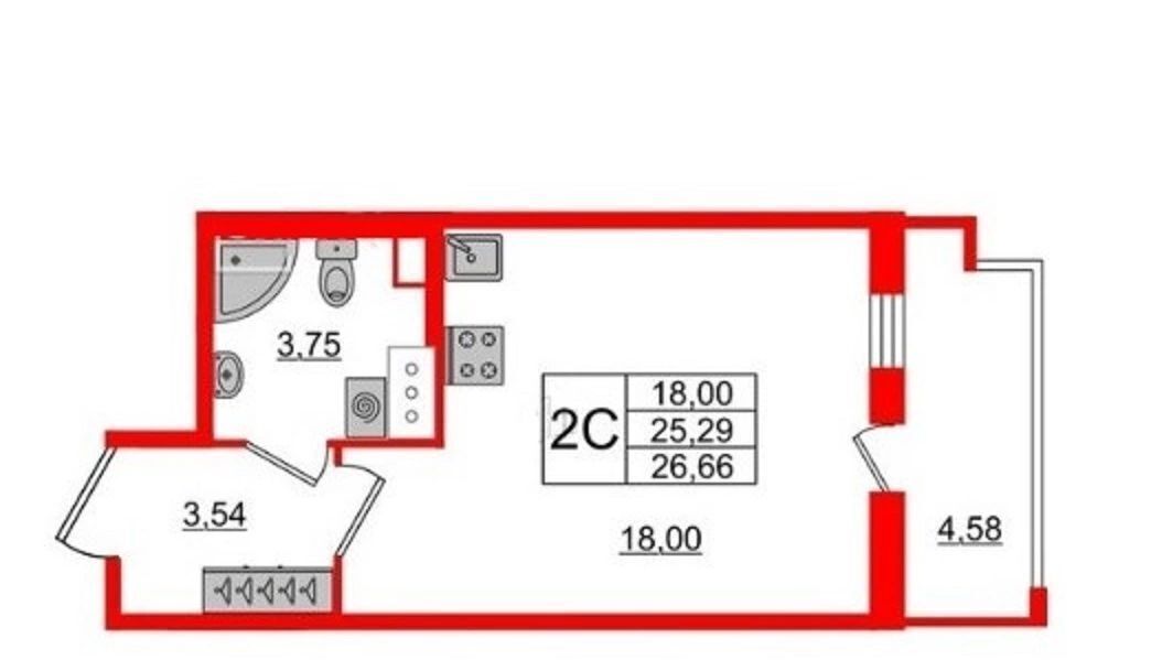 квартира г Санкт-Петербург метро Удельная ул Манчестерская 3к/2 фото 2