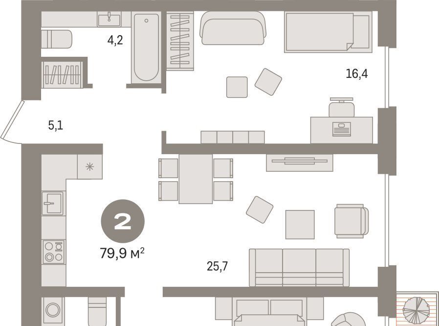 квартира г Сургут 35-й микрорайон ЖК квартал Новин 35-й фото 1