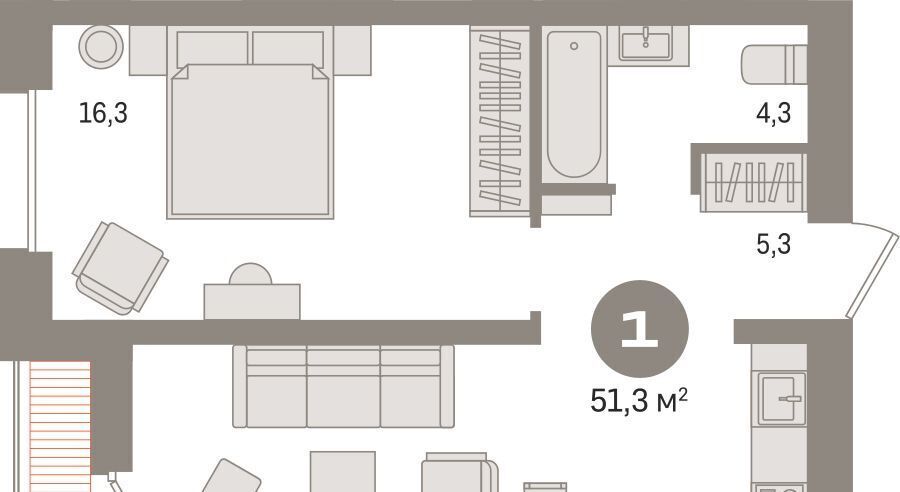 квартира г Сургут 35-й микрорайон ЖК квартал Новин 35-й фото 1