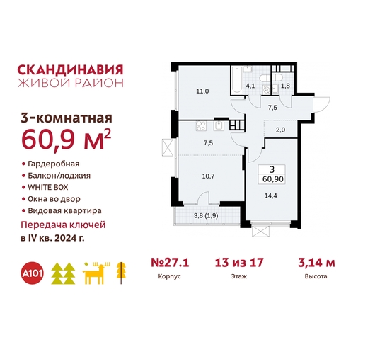 жилой район «Скандинавия» Сосенское, жилой комплекс Скандинавия, к 27. 1, Бутово фото