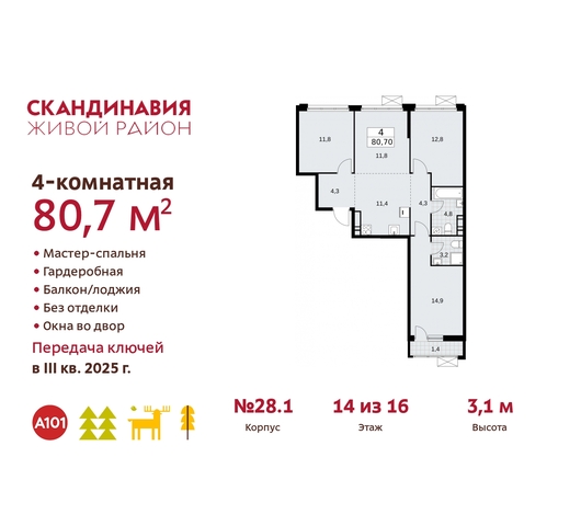 жилой район «Скандинавия» Сосенское, жилой комплекс Скандинавия, 28. 1, Бутово фото