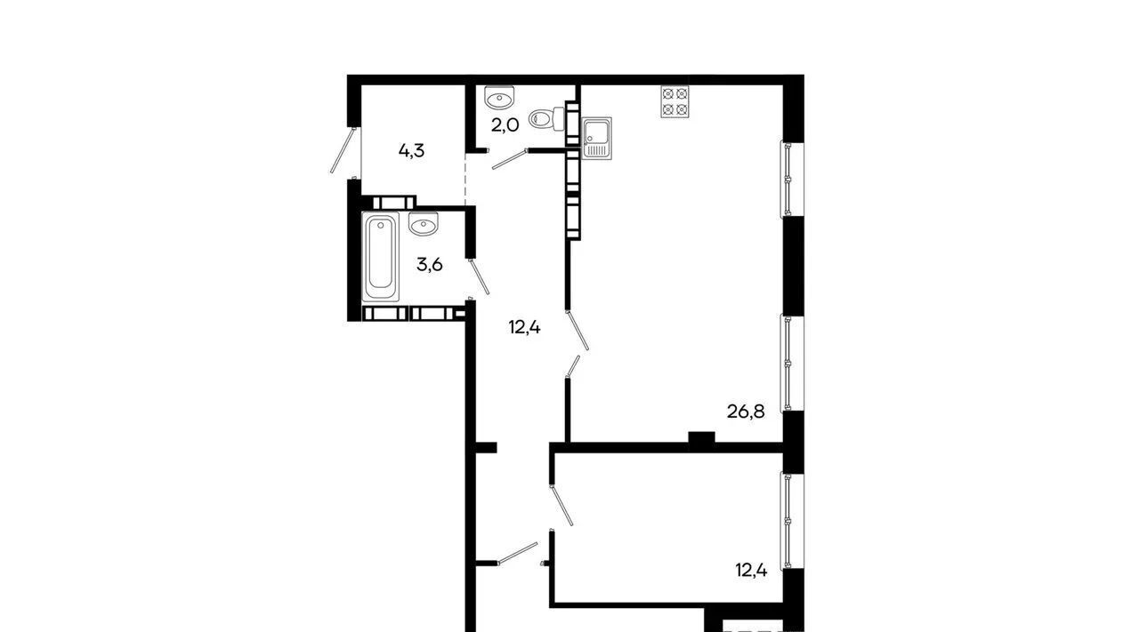 квартира г Симферополь р-н Центральный ул Севастопольская 41/8 фото 18