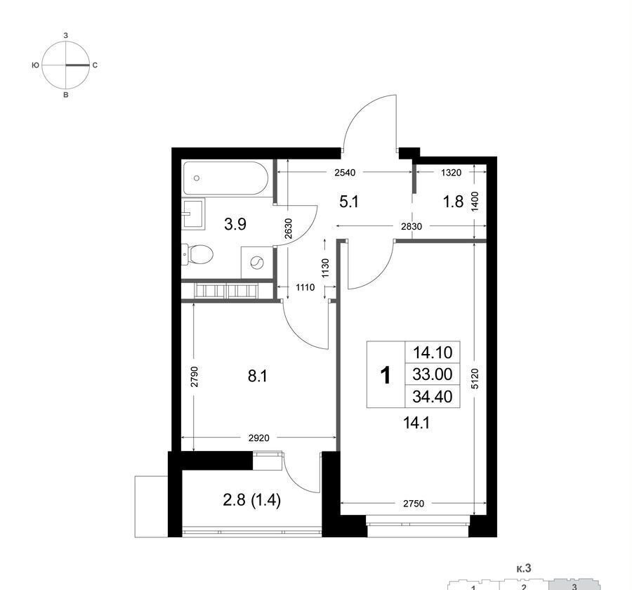 квартира г Люберцы дп Красково ул Лорха дп Красково, корп. 3 фото 1