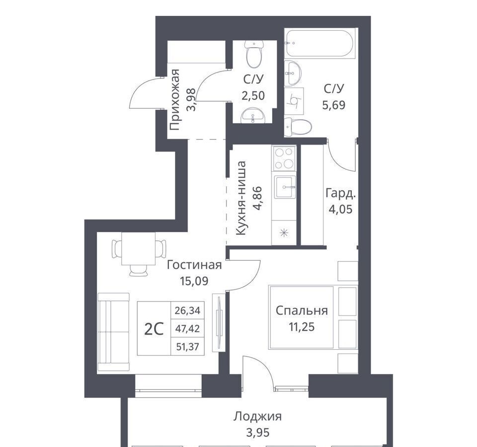 квартира г Новосибирск р-н Калининский ул Игарская 3 фото 1