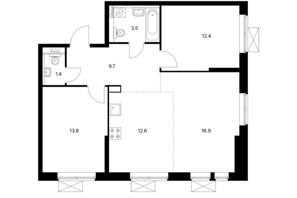 квартира г Москва проезд Нагатинский 1-й 2/2к 1 Южный административный округ фото 1